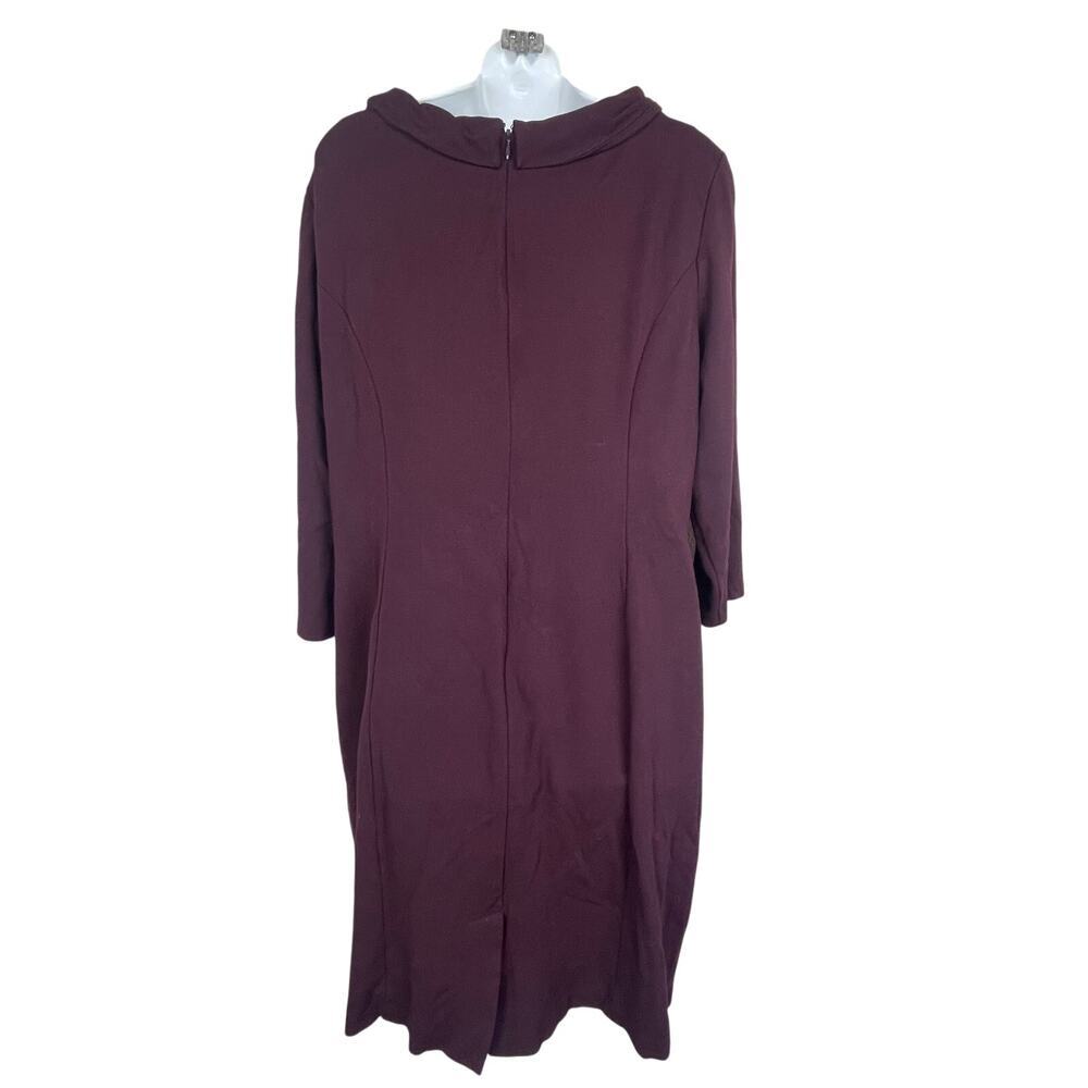 Talbots Shift Dress Women's Size 16 Bordeaux Purple‎ Cowl Neck Dress Career